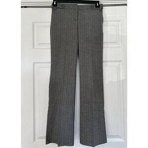 Van Heusen Studio Women’s Mid-rise Pants Gray Striped Stretch Wide Leg Size 2R